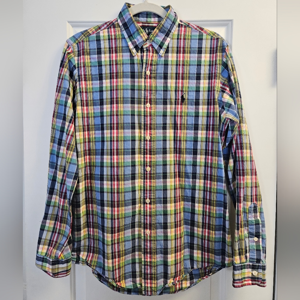 Ralph Lauren Button-Down Casual Plaid Shirt